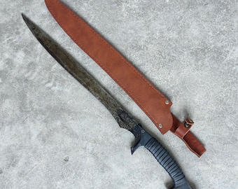 Chopping Sword Handmade cast Manganese Steel 52HRC,Full Tang,Artistic Decorative Item.
