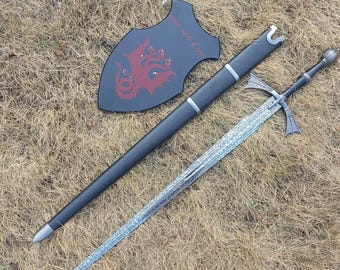 Sword of Visenya Targaryen - Dark Sister,Valerian Steel Included Sheath Longsword,Artistic Decorative Item.