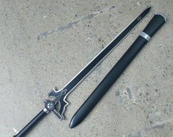 Black Sword Elucidator,Handmade Cosplay Japanese Anime Sword ,SAO,Artistic decorative items.