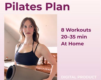4 Wochen Pilates Trainingsplan | Workout-Programm für zu Hause | Ganzkörper Pilates | 8 Video Workouts | Anfänger Fitness Routine