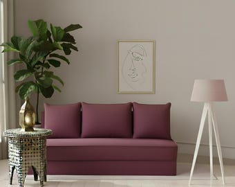 Housse Canapé Sur Mesure – KIT Housses Canapé   + 3 Coussins standards – Tissu Épais Lavable – 8 Couleurs – Méridienne Banquette