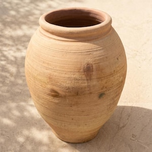 Jarra de barro natural | Cerámica grande para decoración de interiores y jardines