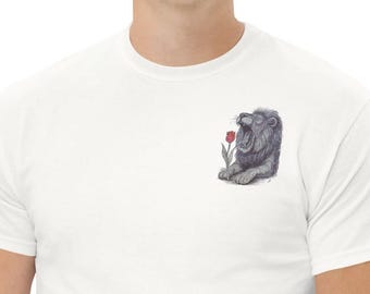 Illustrated Lion T-shirt – Original Handmade Design – Poetic Animal Art – Nature Illustration – Artistic Gift