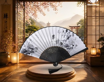 Japanese Silk Fan, Women's Bamboo Accessories, Dance Costume, Home Decor