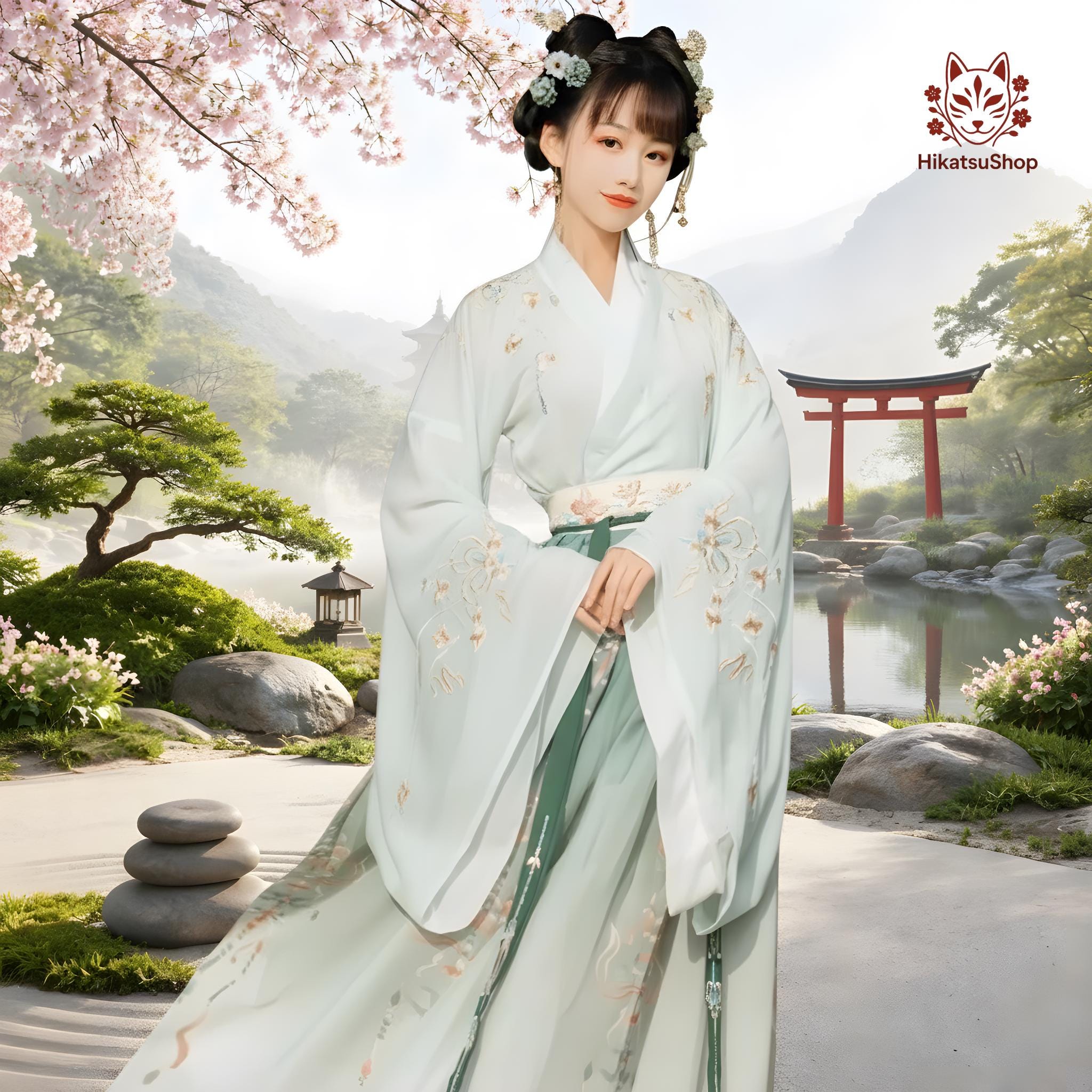 Green Kimono Dress Traditional - Etsy