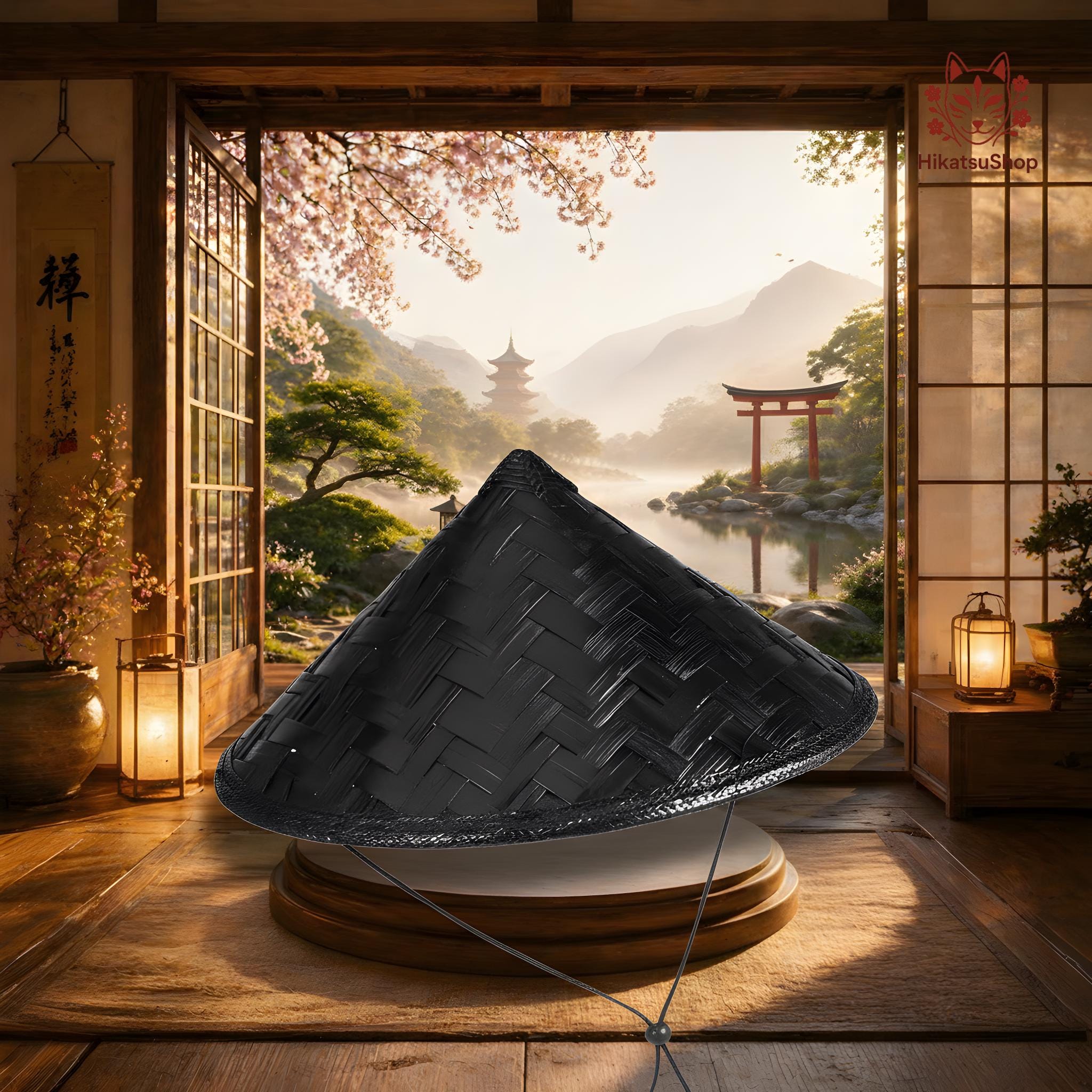 Roen 狼煙 KIMONO SUITS 上下セットアップ HYDE着 ♂Ｌ　黒 Japanese Kimono, Black Haori Cardigan, Samurai Cosplay, Ninja