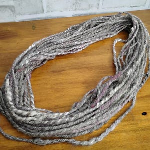 Filato filato a mano Lana di pecora islandese finlandese + coniglio d'angora Maine Made Fibre di lusso grigio bianco (Y24)