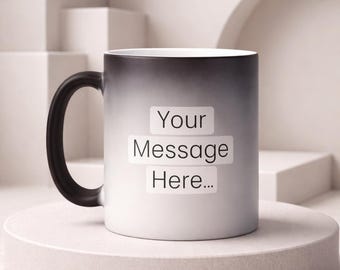 Caneca Mágica Personalizada – Caneca com Texto Personalizado Revelado pelo Calor