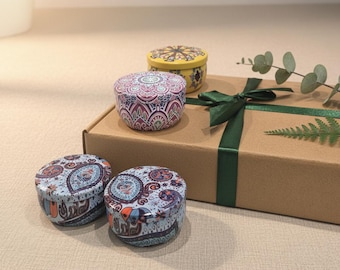 Confezione regalo di candele per aromaterapia - Set di 4 barattoli profumati a lunga durata - Cera di cocco
