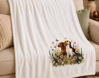 Custom Pet Blanket, Personalized Wildflower Sublimation