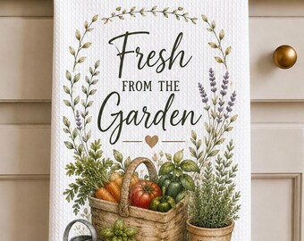 Fresh Garden Kitchen Towel, Colorful Vegetable Tea Made To Order, for Home Cooking