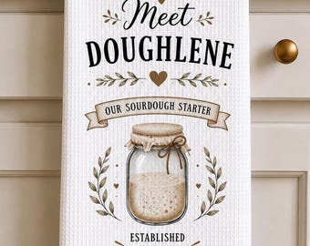 Custom Baking Towel with Sourdough Design, Personalized Kitchen Gift