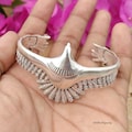 Handmade 925 Sterling Silver Eagle Cuff Bracelet Native Inspired Bird Bangle Statement Jewelry Gift|
