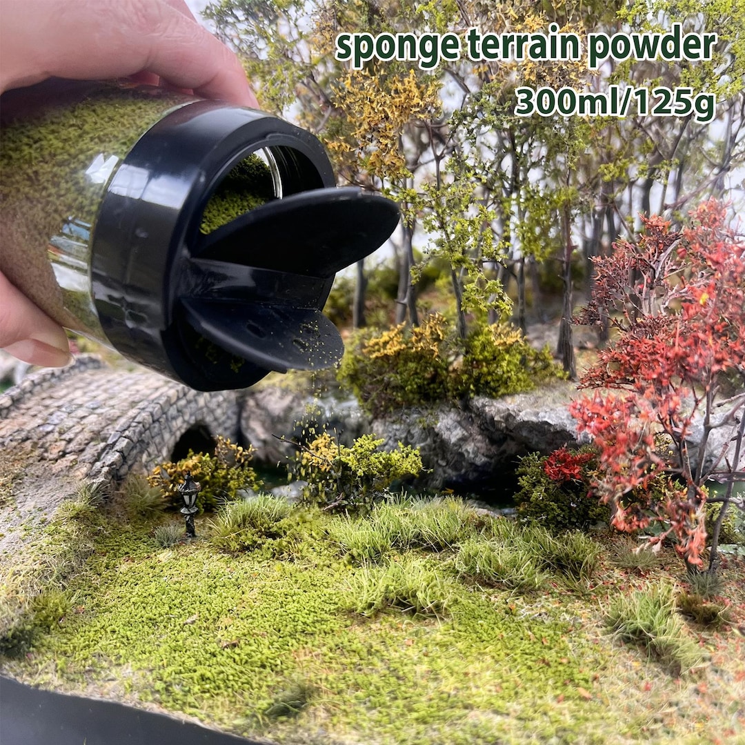 Powder Model 300ml Terrain Powder | Model Grass Flock for Diorama, Miniature Scenery ...
