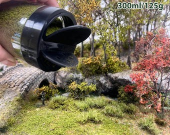 300ml Terrain Powder | Model Grass Flock for Diorama, Miniature Scenery, Wargame & Railway Layouts