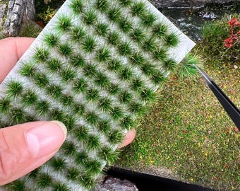Miniature model static grass, train model railway war game scene - 8mm 96 pieces