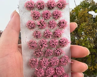 Miniature Flower Grass Tufts, Diorama Model Railroad Scenery