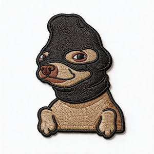 Meme Rottweiler Puppy Dog Iron On Patch Embroidery Badge, Animal Embroidered Applique for Jackets, Backpacks, Jeans