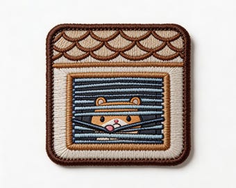 Funny Hamster See Iron On Patch | Embroidered Animal Applique | Kawaii Hamster Sew On Badge | Jacket Backpack Jeans Decor