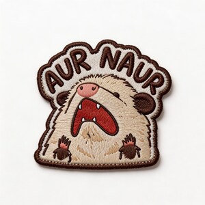 Aur Naur Screaming Hamster Meme Embroidered Iron On Patch | Funny Animal Embroidery Patch | Cute Jacket Patch | Gift for Pet Lovers