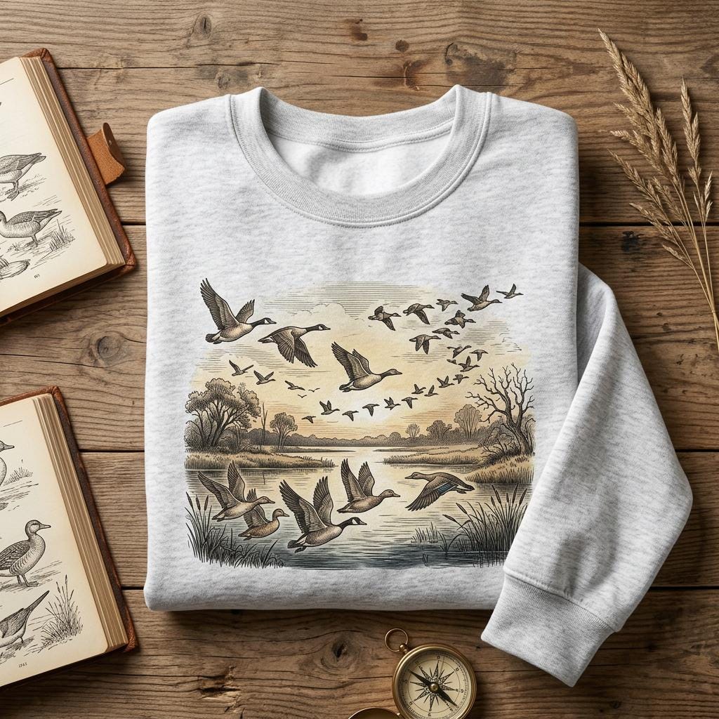 Canada Goose, Vintage Canada Goose Sweatshirt, Retro Flying Geese Crewneck, Nature Sweater
