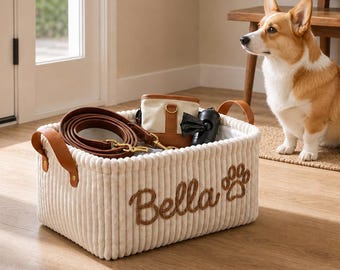 Cesta de juguetes personalizados para perros, regalo para amantes de los perros