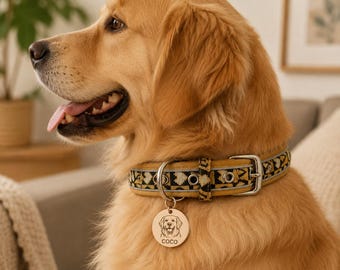 ペットの肖像画入り首輪とタグのセット、カスタム犬用写真入り首輪、子犬へのギフト