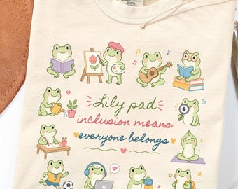 Camiseta "La inclusión significa que todos pertenecen" de Lily Pad, camiseta para profesores inclusivos, camiseta de regalo para profesores de educación especial de Comfort Colors para la vuelta al cole.