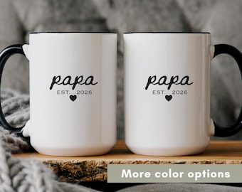 Personalized Papa Mug Est 2026, New Grandpa Coffee Mug, Custom Papa Gift from Grandkids, First Time Grandpa Mug Gift