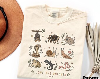 Camiseta "Ama a los no amados", camiseta divertida para profesores de ciencias, regalo para amantes de los insectos, camiseta Comfort Colors para profesores de biología, regalo espeluznante y adorable para amantes de la naturaleza
