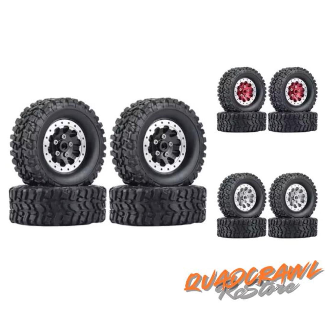 Dav Ball Rims 4pcs Wheels & Rubber Tire Set for Work C24 B14 B24 B36 D90 Mn99s RC ...