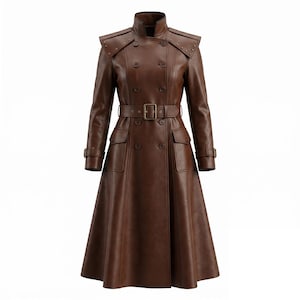 Maxi Real Leather Coat - Etsy
