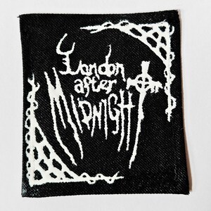 London After Midnight Hand-painted Band Patch, Sew-On, Upcycled Denim, Alternative Fashion, Battle Jacket, DIY.