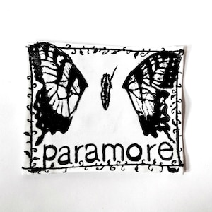 Paramore, Butterfly, Brand New Eyes, Hand-painted Patch, Sew-On, Upcycled Denim, Alternative Fashion, Battle Jacket.