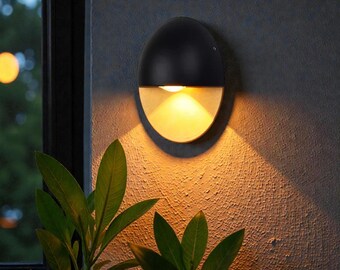 Modern Black LED Wall Sconce, Indoor/Outdoor Light Fixture