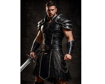 Handmade Leather Gladiator Armor – Medieval Viking LARP Costume