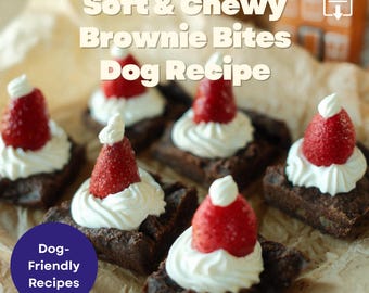 Soft Chewy Dog Brownie Bites Recipe – Small Batch Dog Treats – Printable PDF – Easy Homemade Dog Snacks