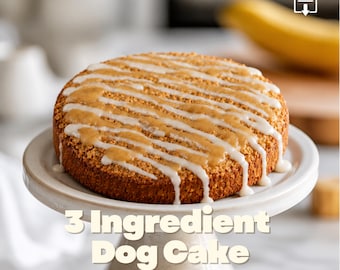 Einfacher Hunde-Geburtstagskuchen - 3 Zutaten Hundekuchen-Rezept - PDF im E-Book-Stil