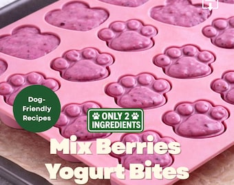 Snack surgelati per cani ai frutti di bosco misti – Bocconcini di yogurt (ricetta con 2 ingredienti) – E-book PFD