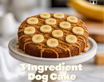 Torta di compleanno facile per cani – Ricetta per torta per cani con 3 ingredienti – Formato e-book PDF