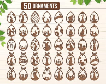 Adorno de Pascua SVG, Adornos de conejito SVG, Huevo de Pascua SVG, Pascua SVG, Percha de Pascua SVG, Adornos de conejito SVG, Primavera SVG, Cricut y Silhouette