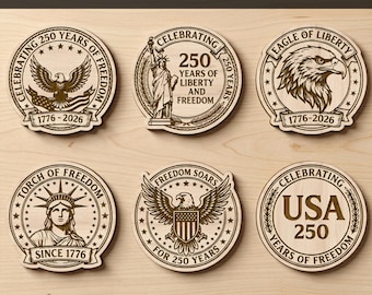 SVG de corte láser del 250 aniversario de EE. UU., letrero de madera del 250 aniversario de EE. UU., logotipo del 250 aniversario en formato SVG y PNG, SVG de la Independencia, adorno de águila, corte láser patriótico