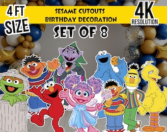 Recortes de sésamo imprimibles para fiestas infantiles (descarga digital)