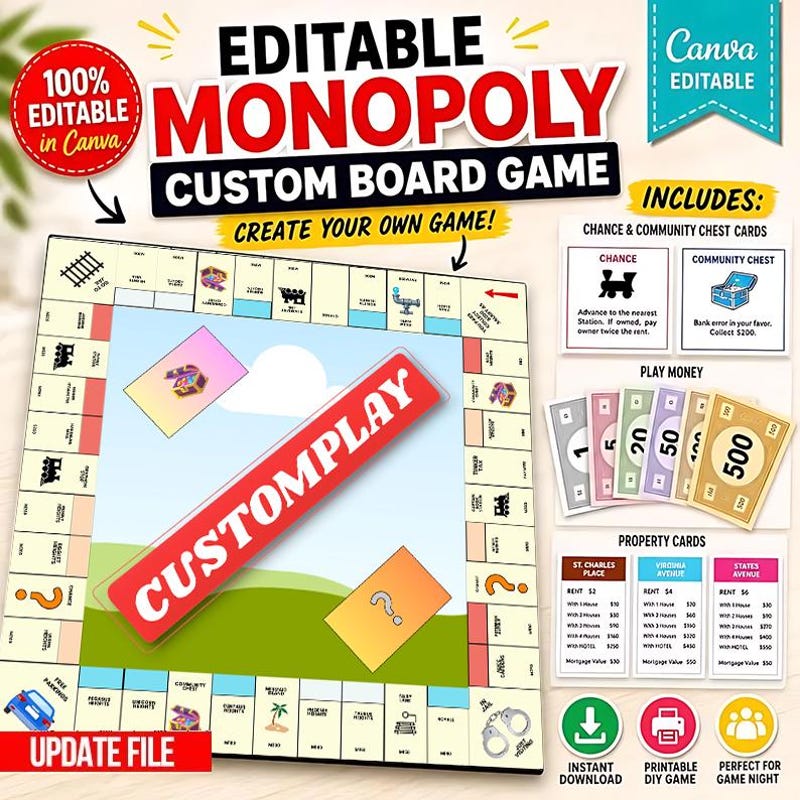 Personalized Monopoly Board Etsy — free download