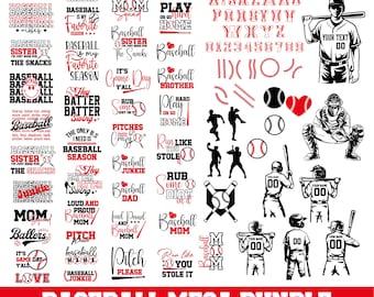 Baseball SVG Mega Bundle 150 Designs, Baseball Game Day SVG, Baseball Player Gift, Baseball Mom Shirt, Baseball Font & Stitches, Cricut Svg