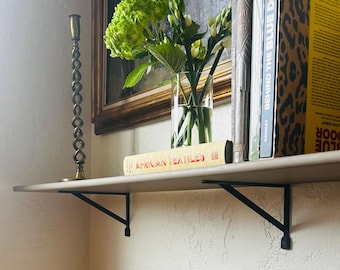 Mid Century Knurled Bar Shelf Brackets | Pair