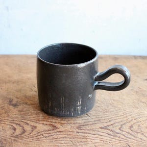 Black Stoneware Mug, Pottery Coffee Mug, Pottery Mug, Ceramic Cup, Ceramic Coffee Mug, Handmade Mug, Handmade Mug Pottery