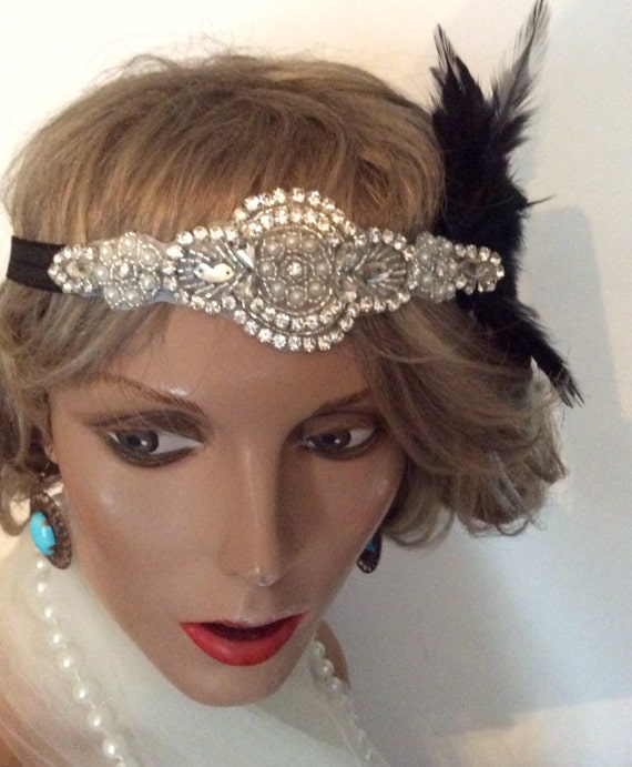 Flapper Headpiece 1920 S Headpiece Flapper Headband Bridal Etsy
