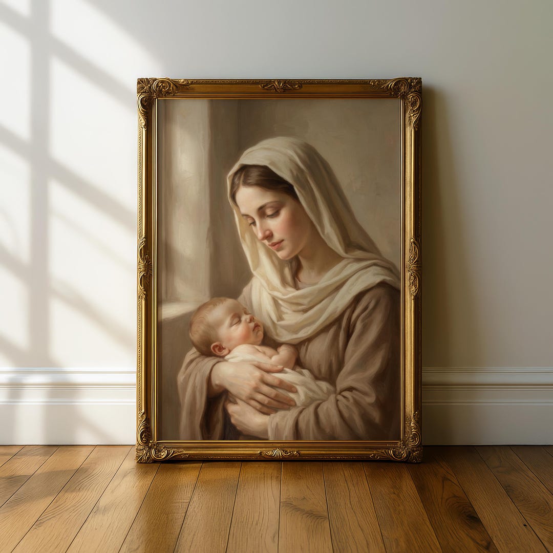 Madonna and Child Renaissance Art Print – Sacred Mother, Christian ...