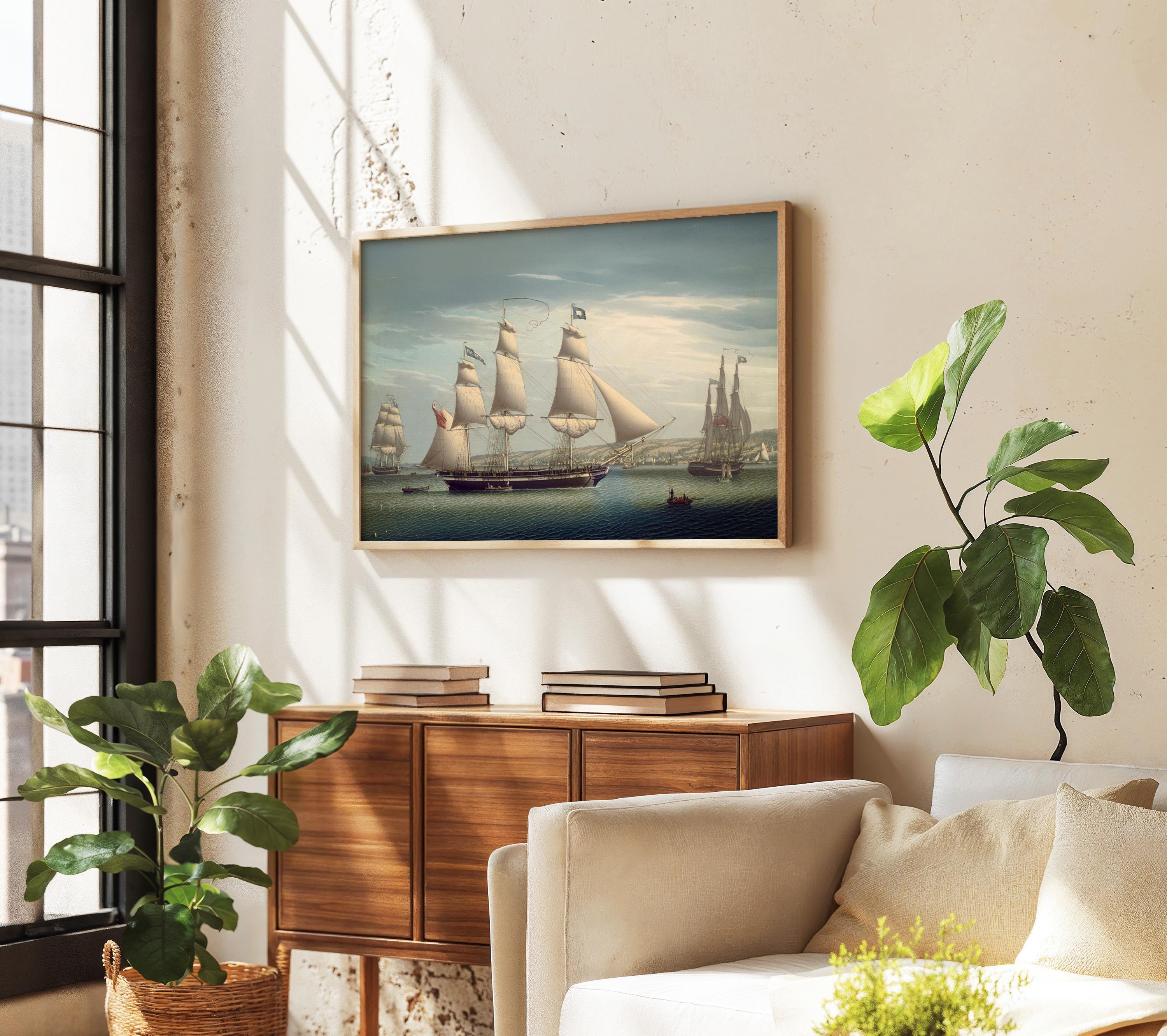 19th Century Sailing Ship Art Print – Classic Maritime Wall Decor ...